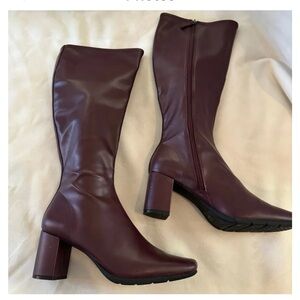 Aerosoles Women’s Micah Knee Boot Covered HighHeel in Pomegranate Sz 9.5